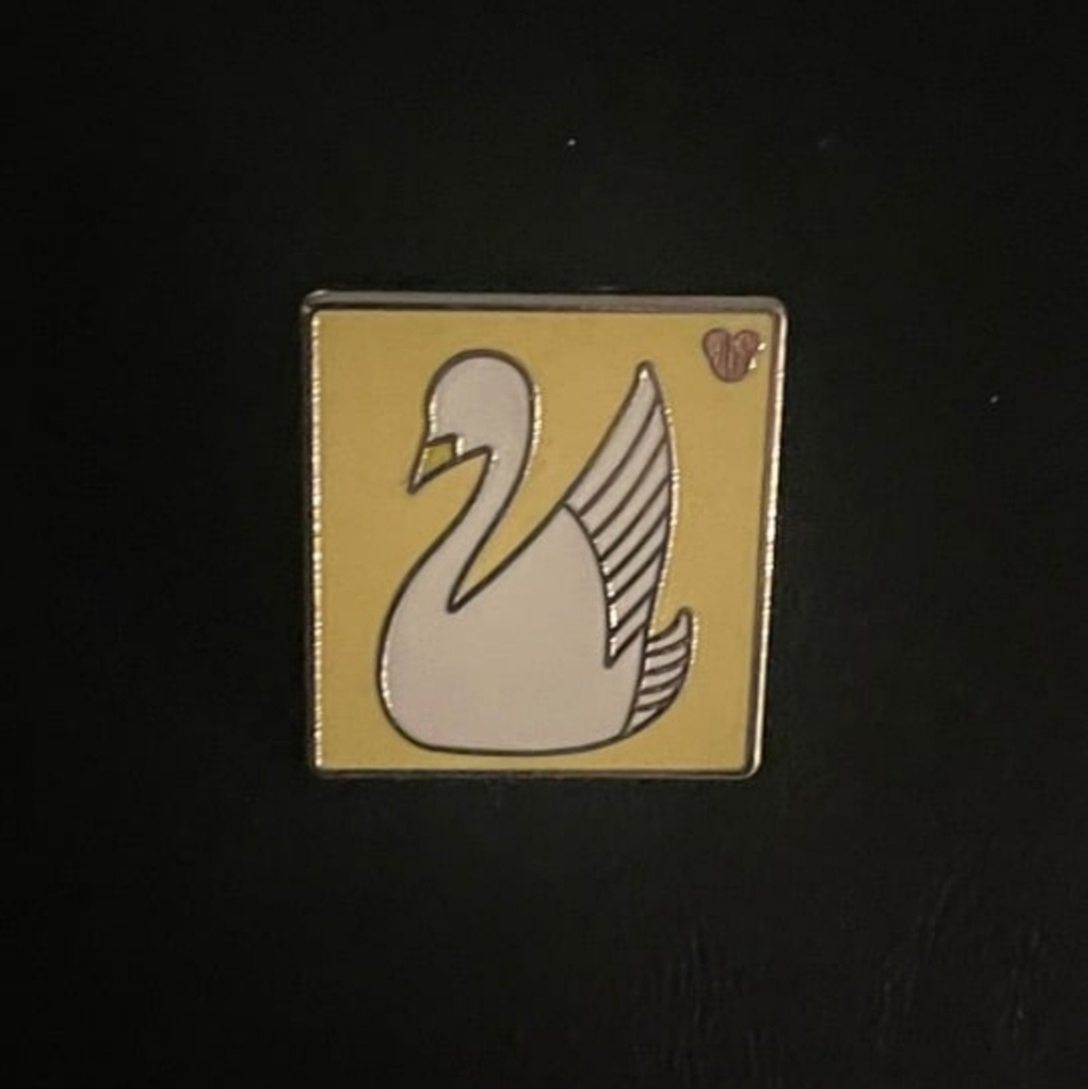 Disney Swan Pin in Yellow and White